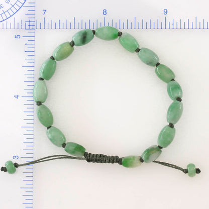 Adjustable Green Jadeite Jade Lotus Bead Bracelet | UPC #399167