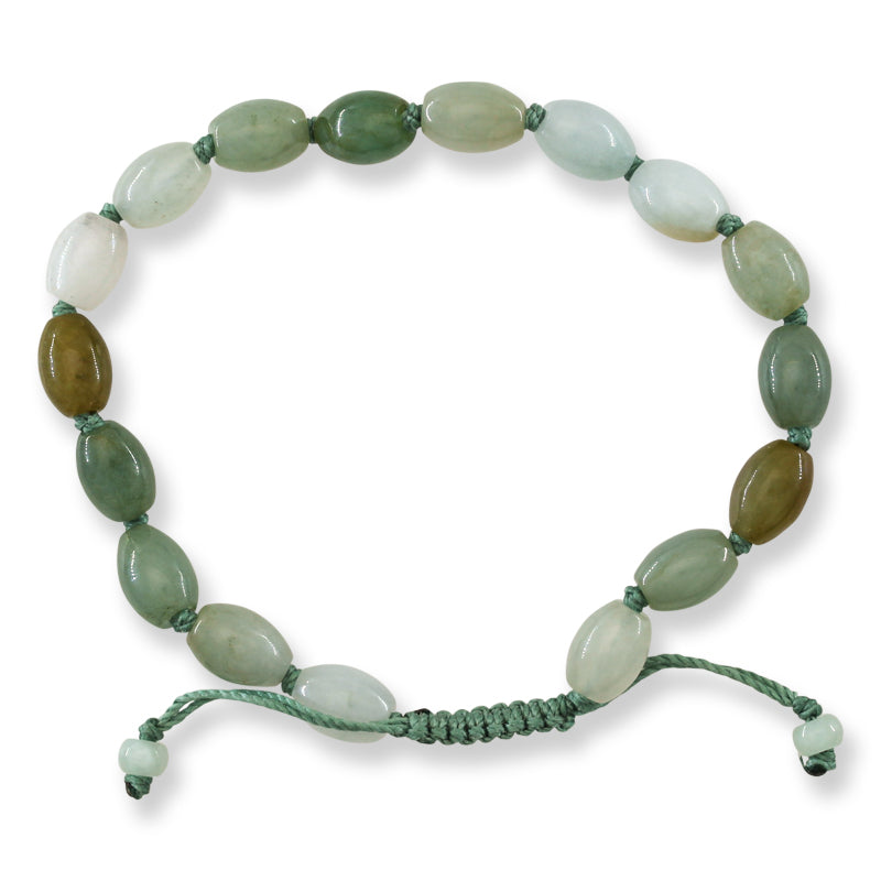 Rainbow Jadeite Jade Adjustable Lotus Bead Bracelet | UPC #407992