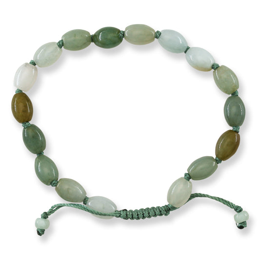 Rainbow Jadeite Jade Adjustable Lotus Bead Bracelet | UPC #407992