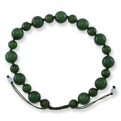 Green Nephrite Jade Adjustable Bead Bracelet | UPC #407954
