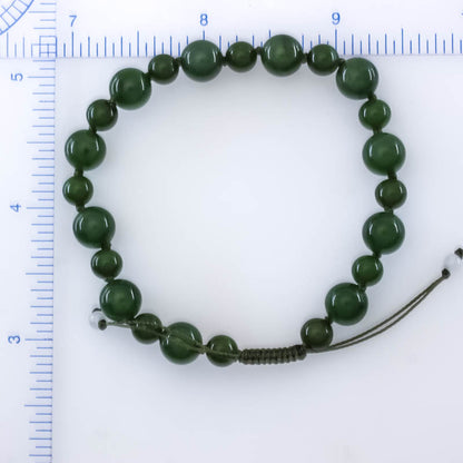 Green Nephrite Jade Adjustable Bead Bracelet | UPC #407954