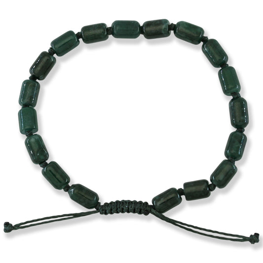 Blue Green Jadeite Jade Adjustable Bead Bracelet for Men and Women | UPS #402089