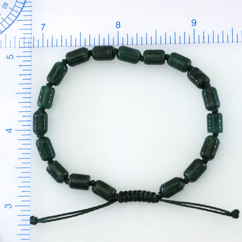 Blue Green Jadeite Jade Adjustable Bead Bracelet for Men and Women | UPS #402089