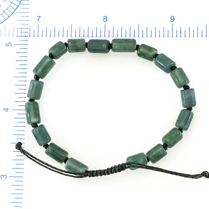 Blue Green Jadeite Jade Adjustable Bead Bracelet for Men and Women | UPS #402072