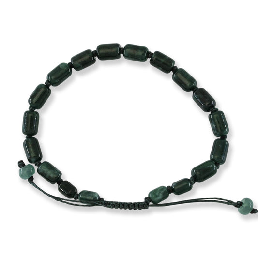 Blue Green Jadeite Jade Adjustable Bead Bracelet for Men and Women | UPS #402096