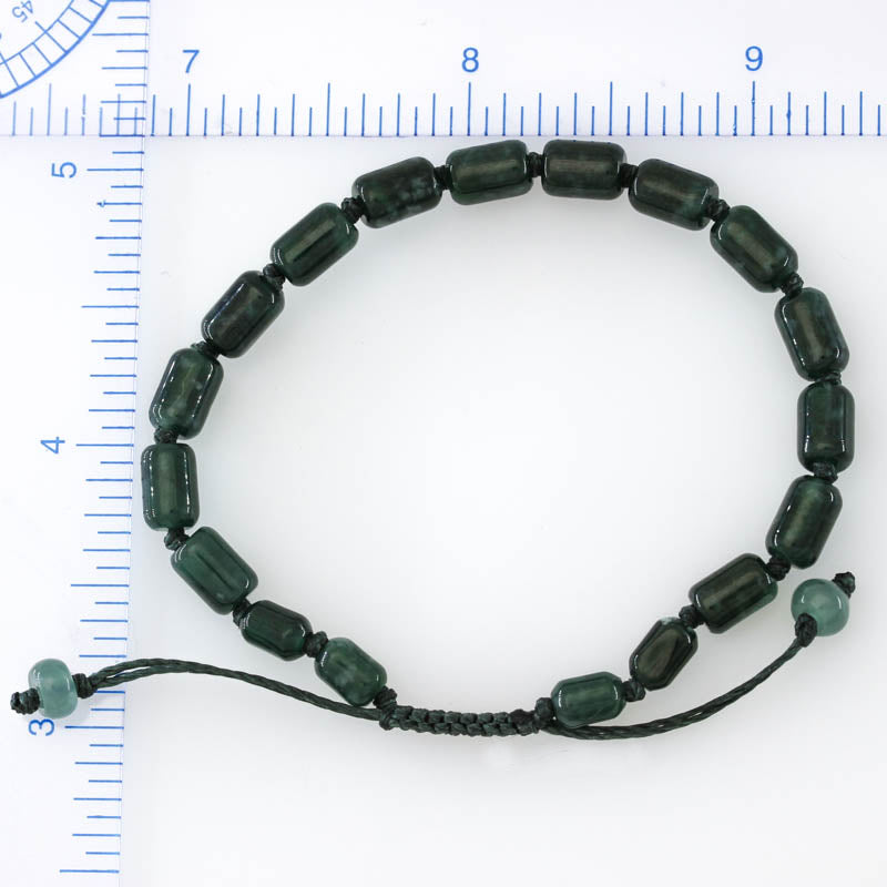 Blue Green Jadeite Jade Adjustable Bead Bracelet for Men and Women | UPS #402096
