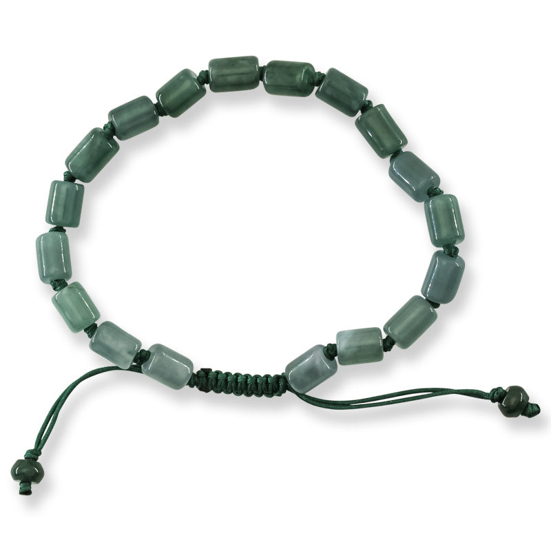 Blue Green Jadeite Jade Adjustable Bead Bracelet for Men and Women | UPS #385740