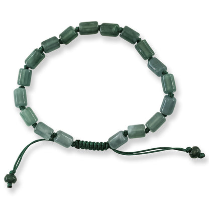 Blue Green Jadeite Jade Adjustable Bead Bracelet for Men and Women | UPS #385740