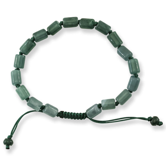 Blue Green Jadeite Jade Adjustable Bead Bracelet for Men and Women | UPS #385740
