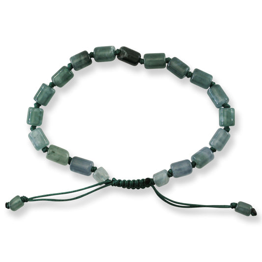 Blue Green Jadeite Jade Adjustable Bead Bracelet for Men and Women | UPS #408043