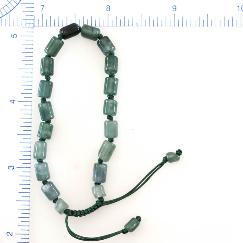 Blue Green Jadeite Jade Adjustable Bead Bracelet for Men and Women | UPS #408043