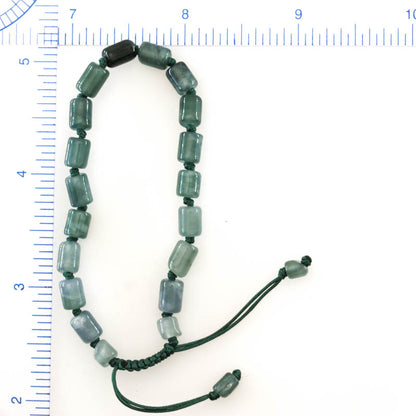 Blue Green Jadeite Jade Adjustable Bead Bracelet for Men and Women | UPS #408043