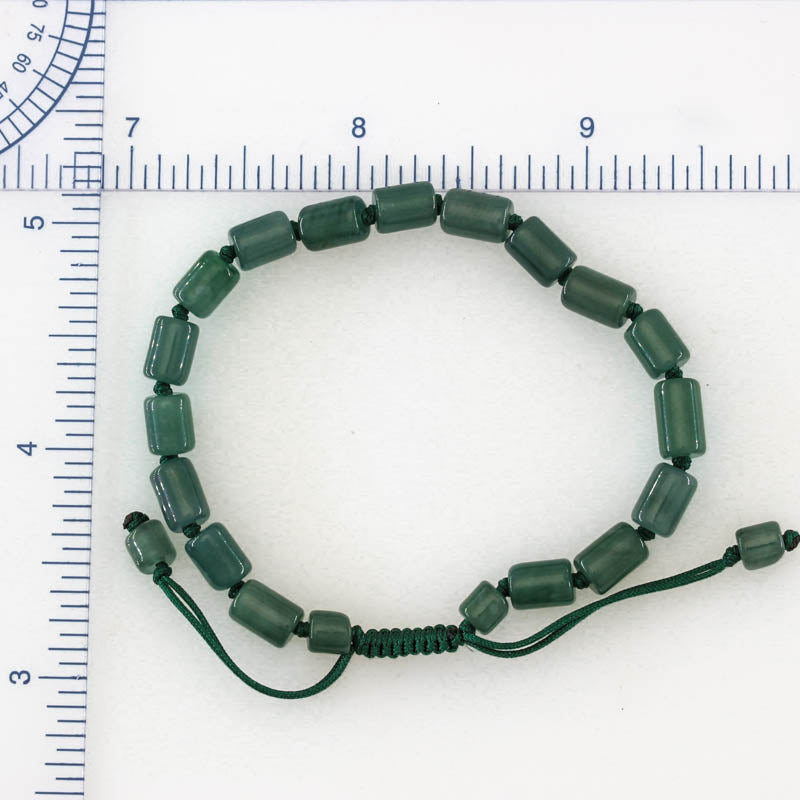 Blue Green Jadeite Jade Adjustable Bead Bracelet for Men and Women | UPS #407985