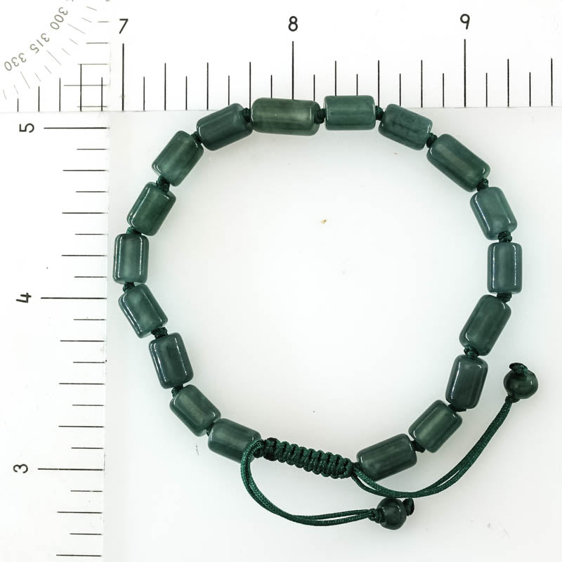 Blue Green Jadeite Jade Adjustable Bead Bracelet for Men and Women | UPS #407893