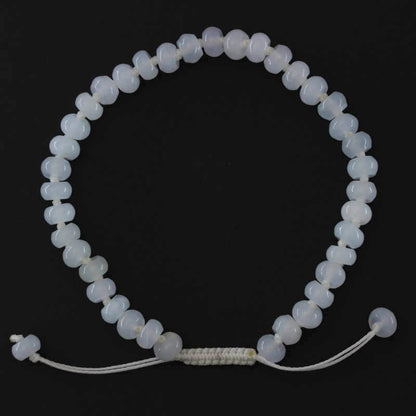 Adjustable Ice Jadeite Jade Roundel Bead Bracelet | UPC #399327