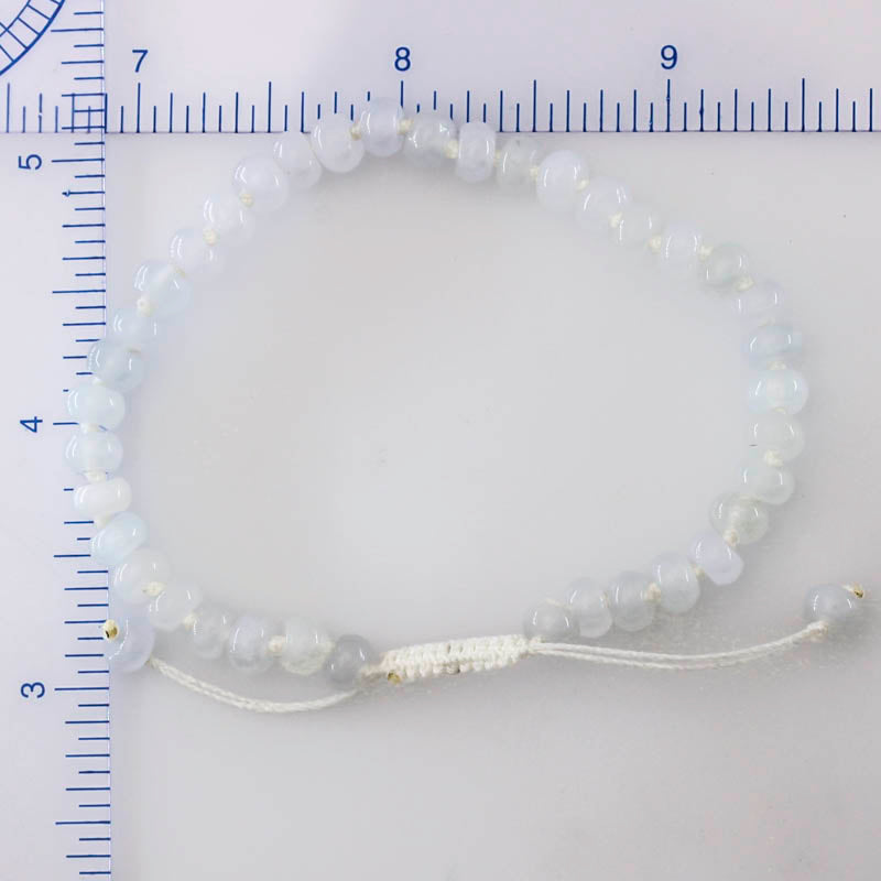 Adjustable Ice Jadeite Jade Roundel Bead Bracelet | UPC #399327
