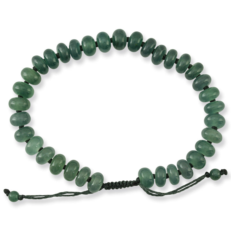 Adjustable Blue Green Guatemalan Jadeite Jade Bead Bracelet jade jewelry