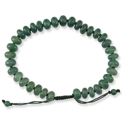 Adjustable Blue Green Guatemalan Jadeite Jade Bead Bracelet jade jewelry