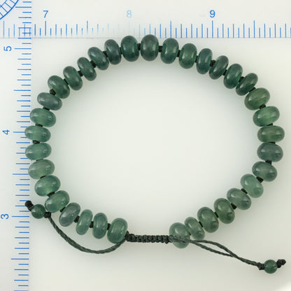 Adjustable Blue Green Guatemalan Jadeite Jade Bead Bracelet jade jewelry