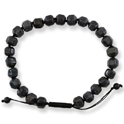 Grey Jadeite Jade Adjustable Bead Bracelet for Men and Women | UPC #404465