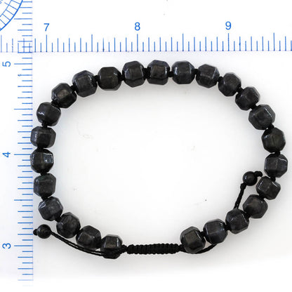 Grey Jadeite Jade Adjustable Bead Bracelet for Men and Women | UPC #404465