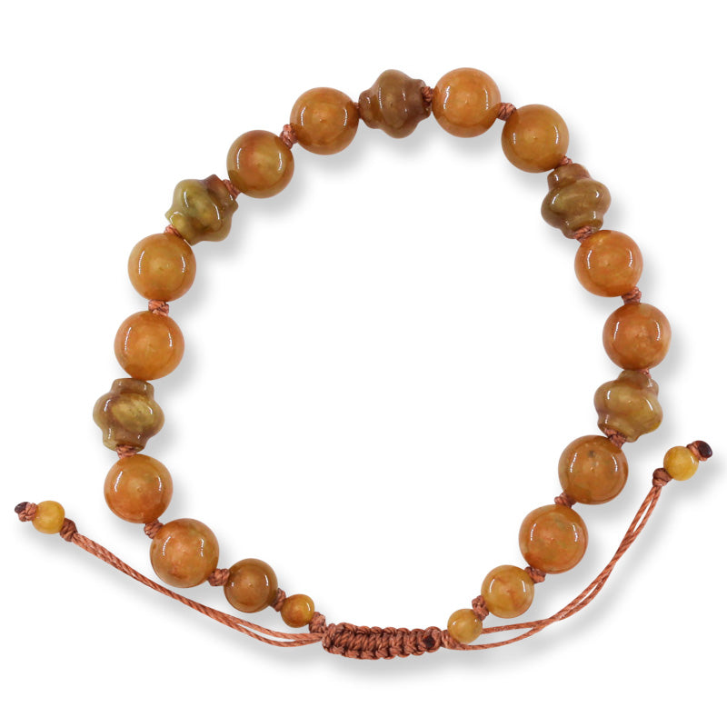 Yellow Jadeite Jade Adjustable Bead Bracelet | UPC #398139
