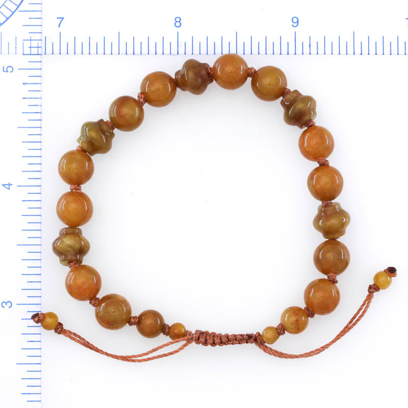 Yellow Jadeite Jade Adjustable Bead Bracelet | UPC #398139