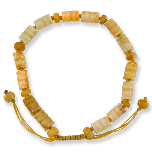 Yellow Jadeite Jade Adjustable Bead Bracelet | UPC #398184