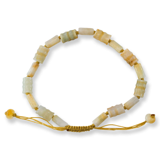 Adjustable Yellow Jadeite Jade Bead Bracelet | UPC #399136