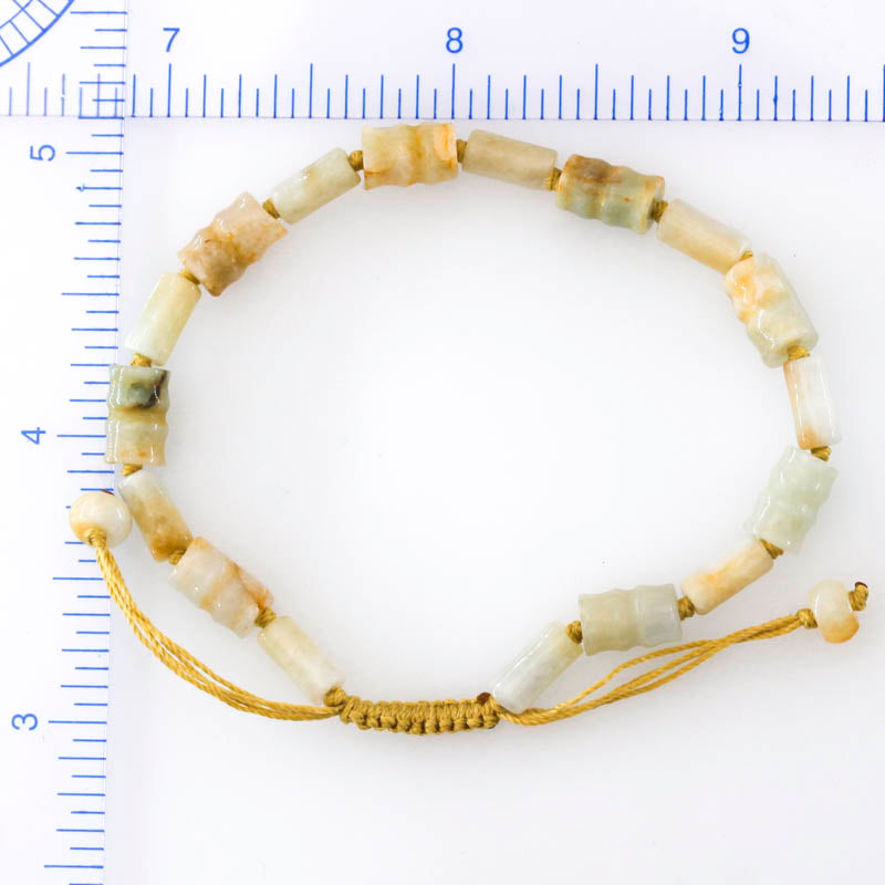 Adjustable Yellow Jadeite Jade Bead Bracelet | UPC #399136