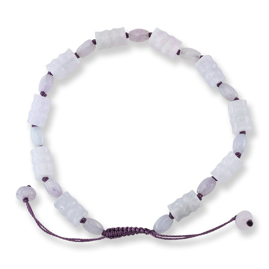 Adjustable Lavender Jadeite Jade Bead Bracelet | UPC #399174