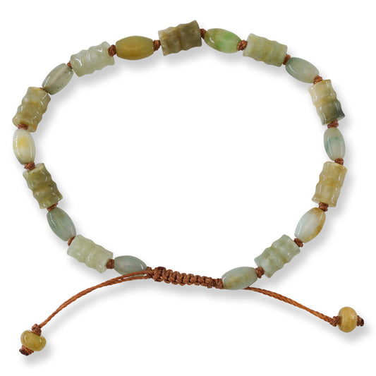 Adjustable Yellow Jadeite Jade Bead Bracelet | UPC #399143