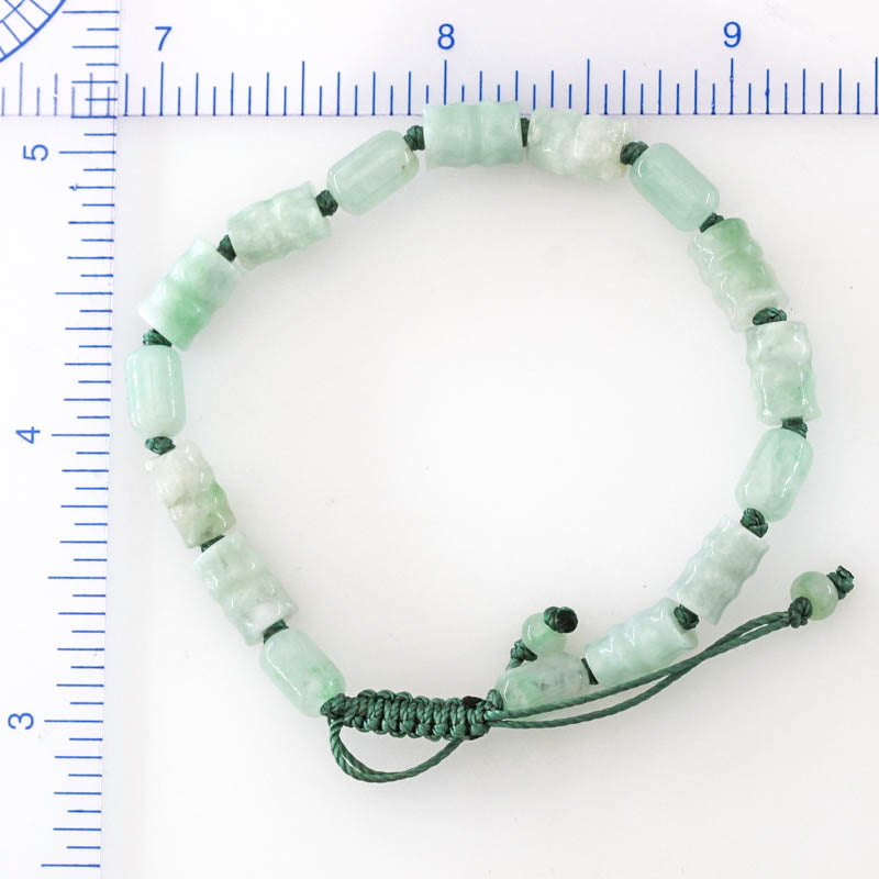 Adjustable Green Jadeite Jade Bead Bracelet | UPC #399150