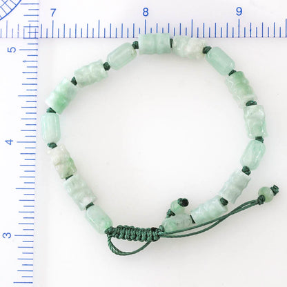 Adjustable Green Jadeite Jade Bead Bracelet | UPC #399150