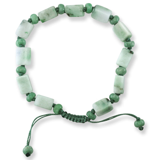 Adjustable Green Jadeite Jade Bead Bracelet | UPC #399297