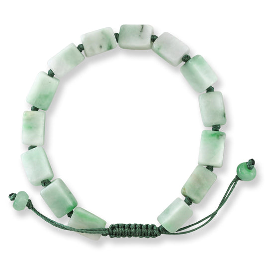 Adjustable Green Jadeite Jade Bead Bracelet | UPC #399303