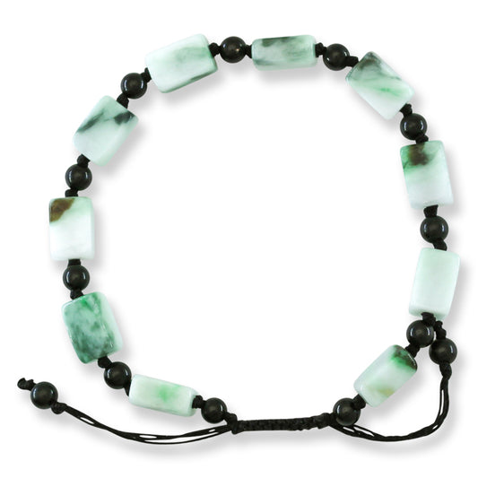 Adjustable Green Jadeite Jade Bead Bracelet | UPC #399310