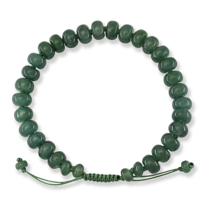 Adjustable Blue-Green Guatemalan Jadeite Jade Bead Bracelet |  UPC #402140