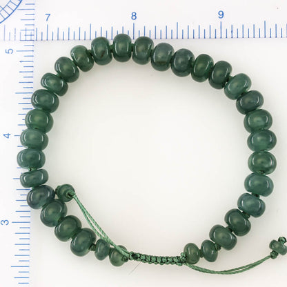 Adjustable Blue-Green Guatemalan Jadeite Jade Bead Bracelet |  UPC #402140