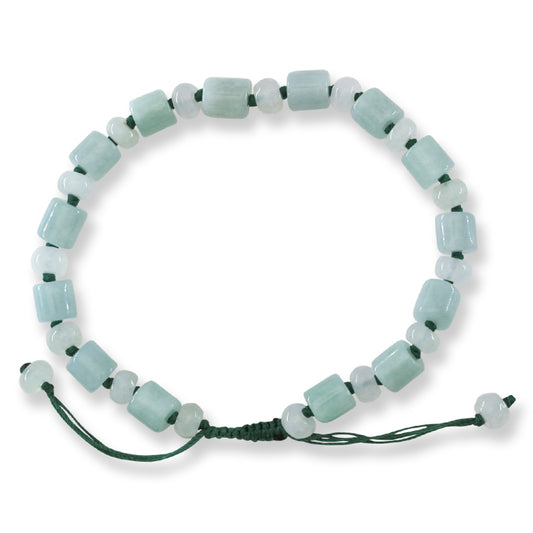Adjustable Green Jadeite Jade Bead Bracelet | UPC #399341