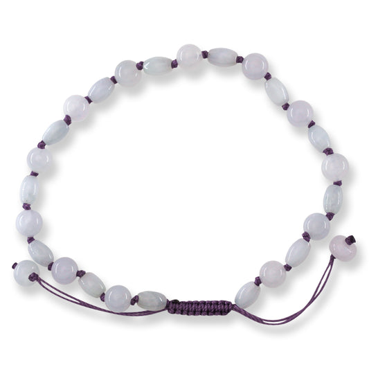 Adjustable Lavender Jadeite Jade Bead Bracelet | UPC #399365