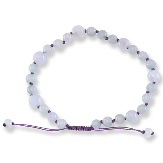 Adjustable Lavender Jadeite Jade Bead Bracelet | UPC #399433
