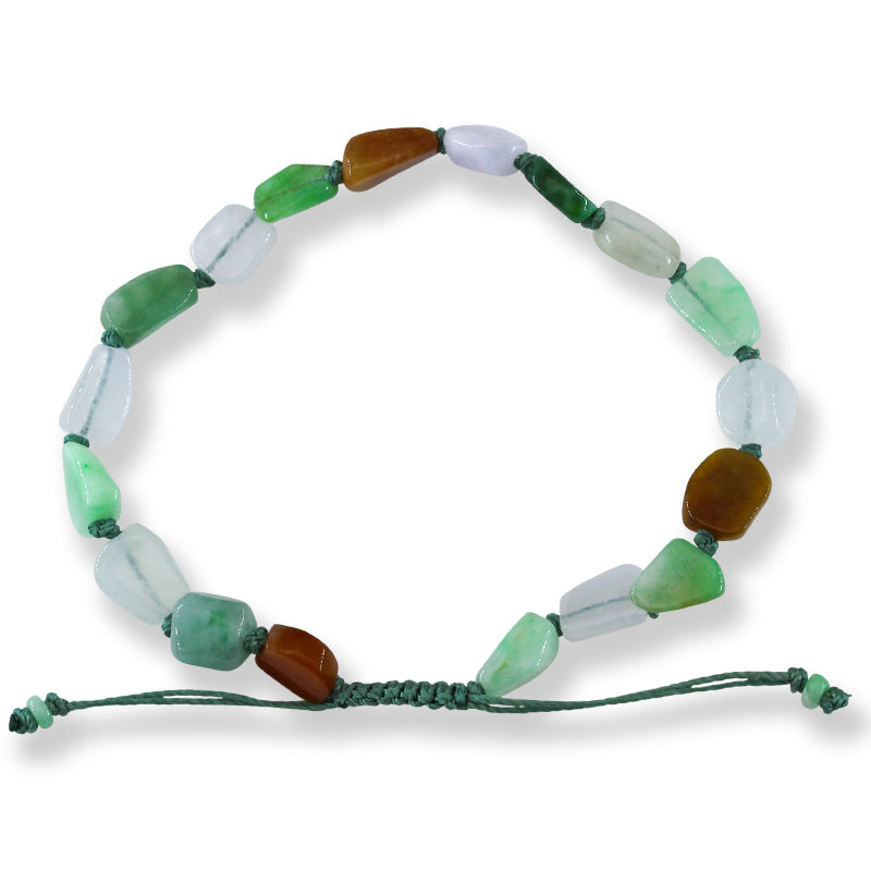 Rainbow Jade Freeform Beads Adjustable Bracelet | UPC #401419