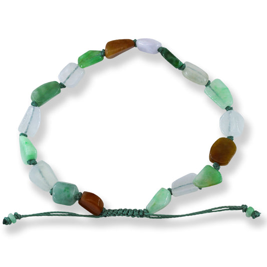 Rainbow Jade Freeform Beads Adjustable Bracelet | UPC #401419