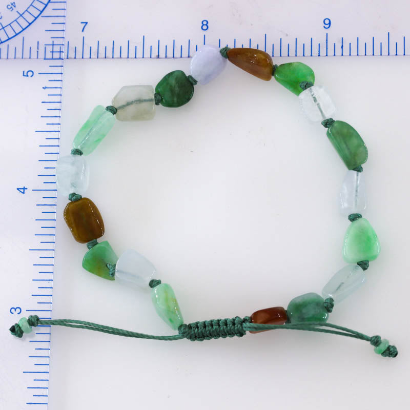 Rainbow Jade Freeform Beads Adjustable Bracelet | UPC #401419