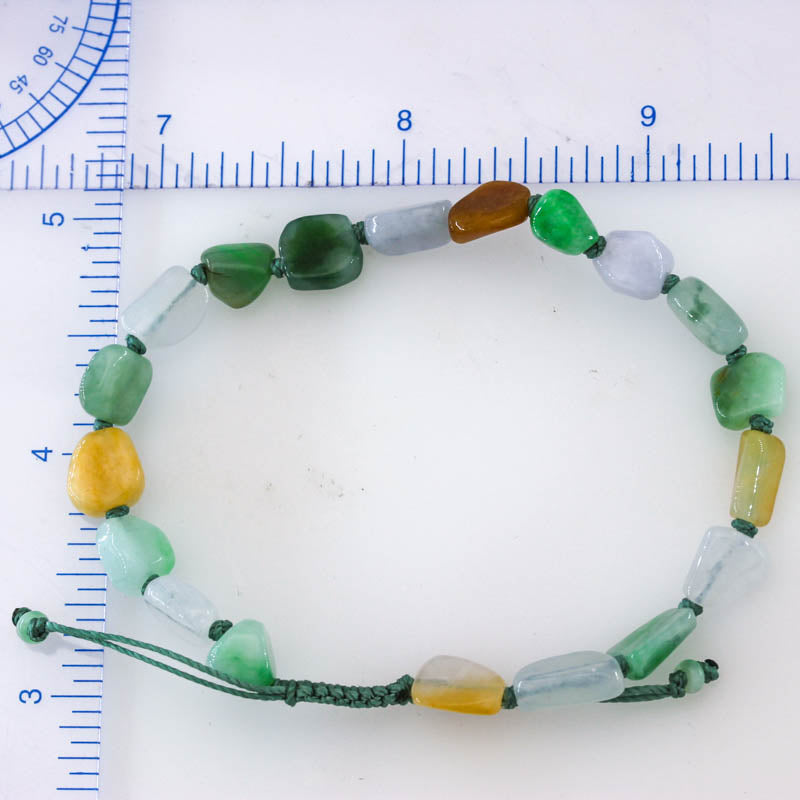 Rainbow Jade Freeform Beads Adjustable Bracelet Jade Jewelry