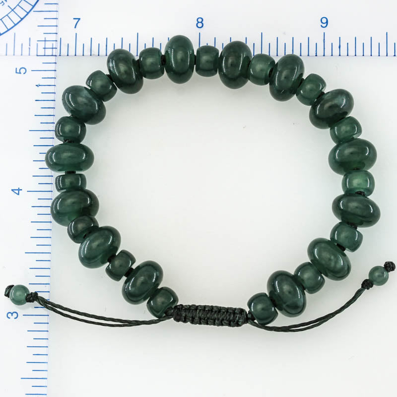 Blue Green Jadeite Jade Adjustable Bead Bracelet For Men And Women jade jewelry