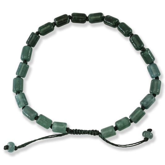 Blue Green Jadeite Jade Adjustable Bead Bracelet for Men and Women | UPS #402126