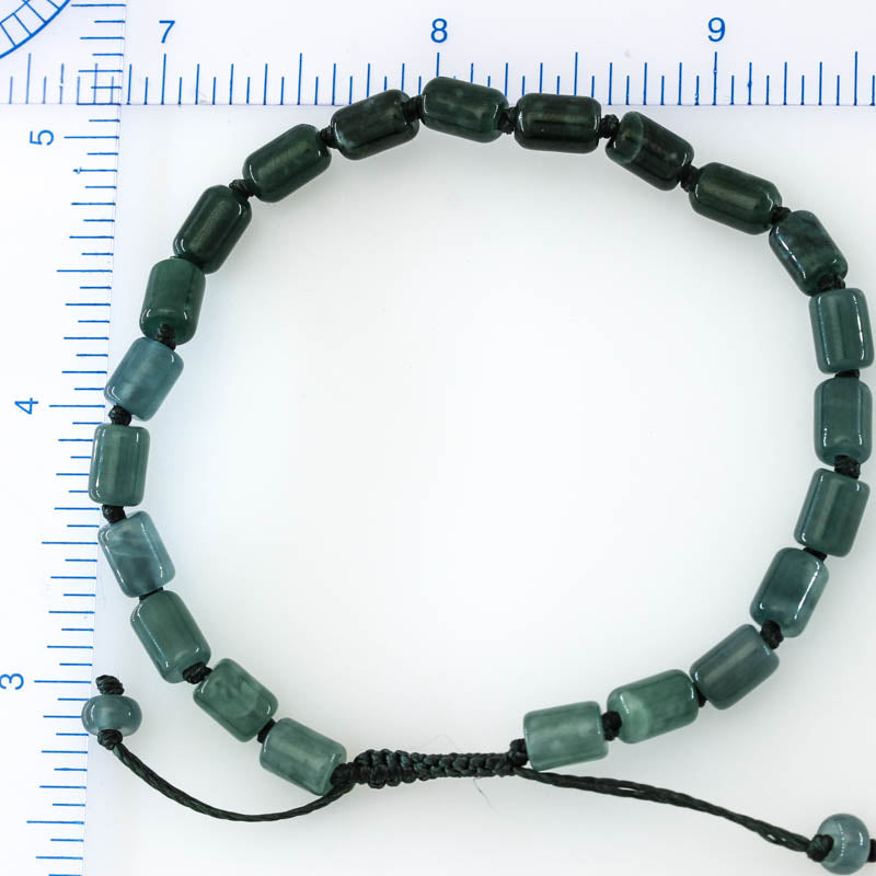 Blue Green Jadeite Jade Adjustable Bead Bracelet for Men and Women | UPS #402126