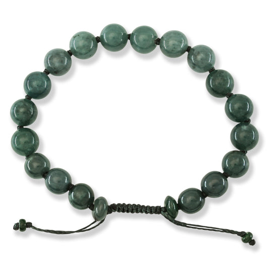 Blue Green Jadeite Jade Adjustable Bead Bracelet for Men and Women | UPS #402133
